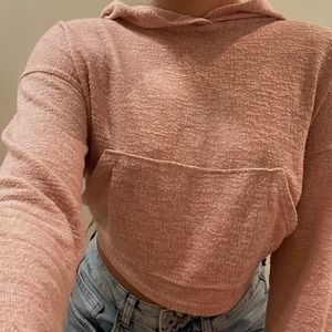 Pink cropped hoodie